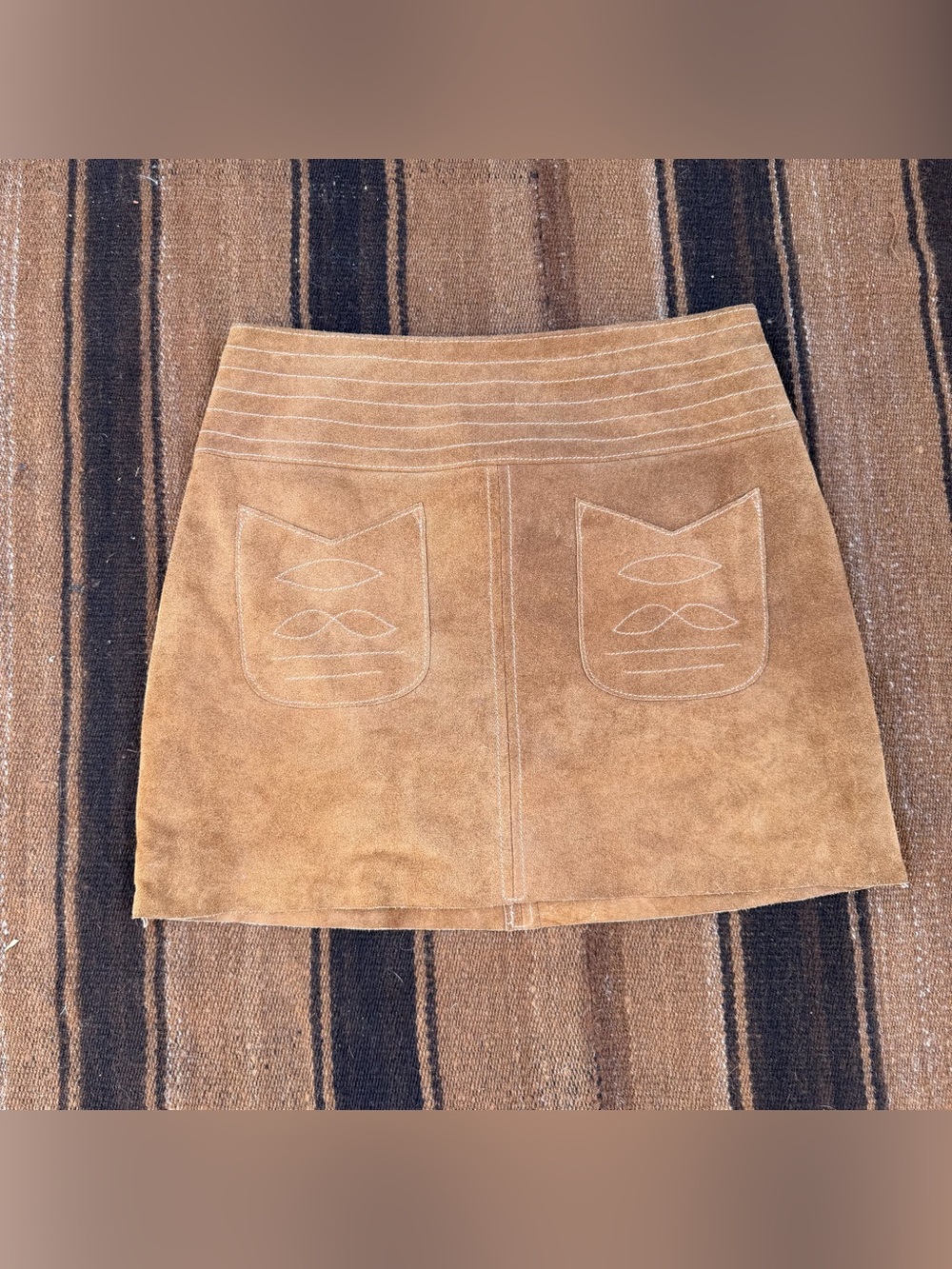 Free People Suede Mini Skirt in Tan